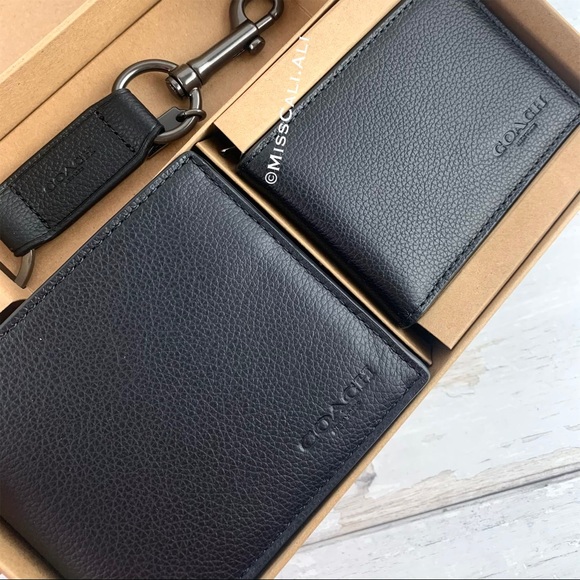 NWT COACH 3-in-1 Men’s Boxed Set Wallet Card Case Set - Picture 5 of 15